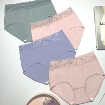 LACE HIGH WAIST BRIEF - 4PCS PACK