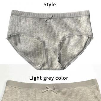 LIGHT GREY RIB HIGH WAIST BRIEF